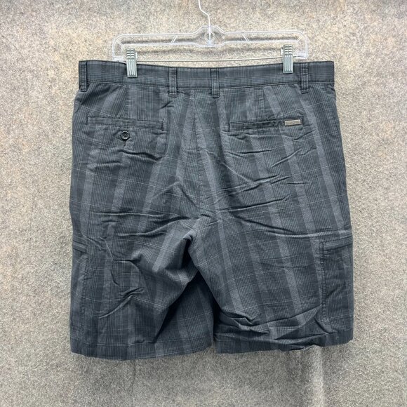 Greg Norman Shorts Mens 34 Gray Plaid Cotton Cargo Golf Tasso Elba Performance - Picture 2 of 10